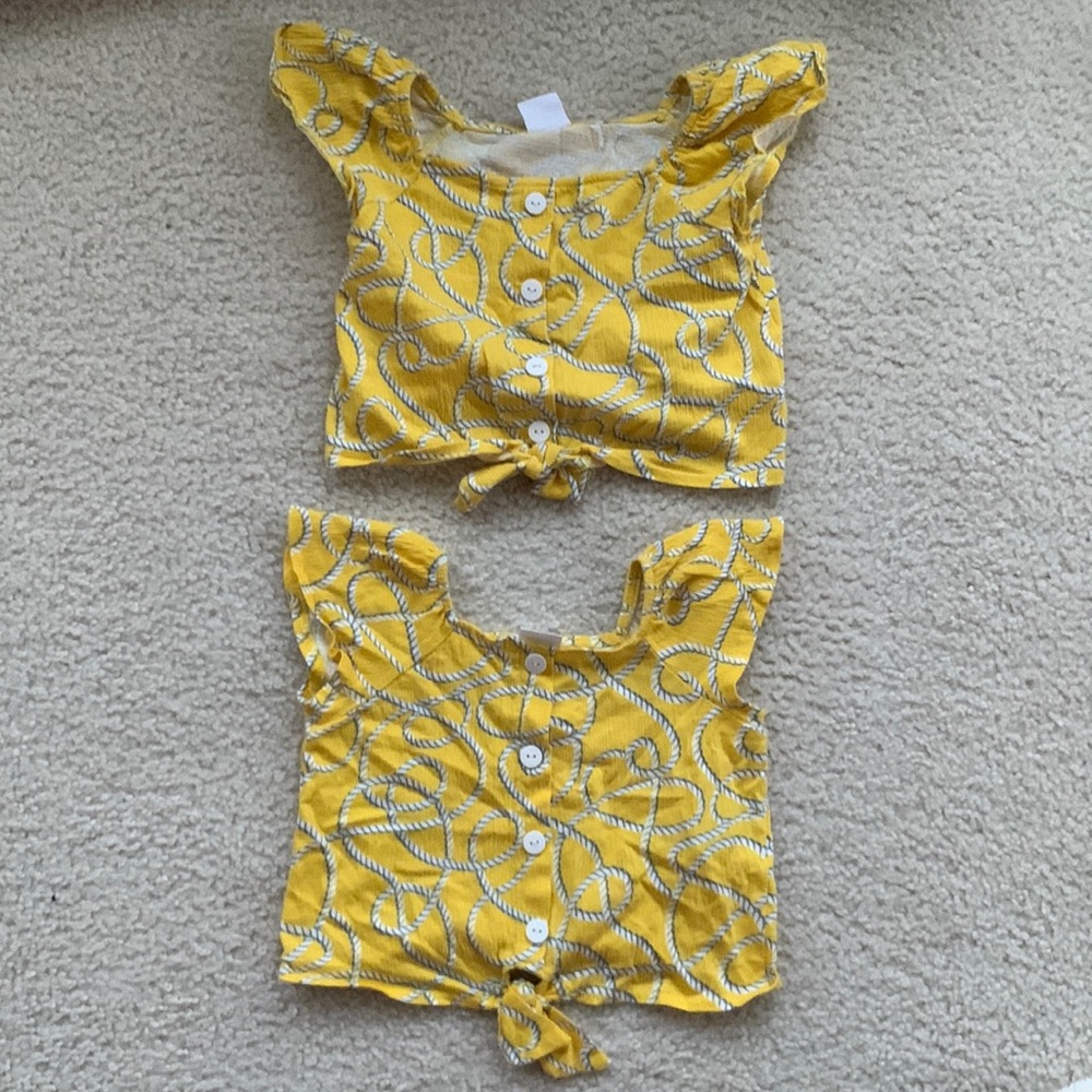 Twin girls nautical cropped top